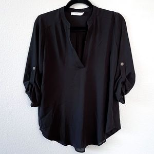 Lush 3/4 Sleeve Black Top